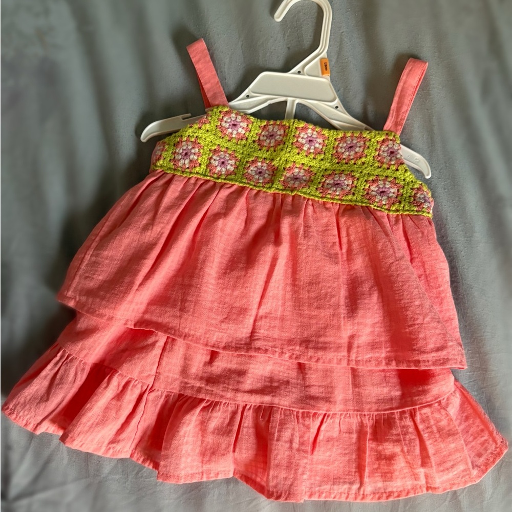 3x20 Wonder Nation Pink and Green Layered Dress